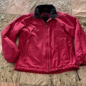 Lands' End Jacket size XS - Raspberry/Charcoal Grey
